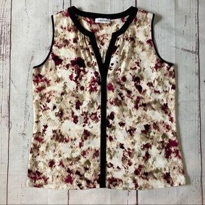 Calvin Klein Women’s M Medium Multicolored Sleeveless Tank Top V Neck Stretch